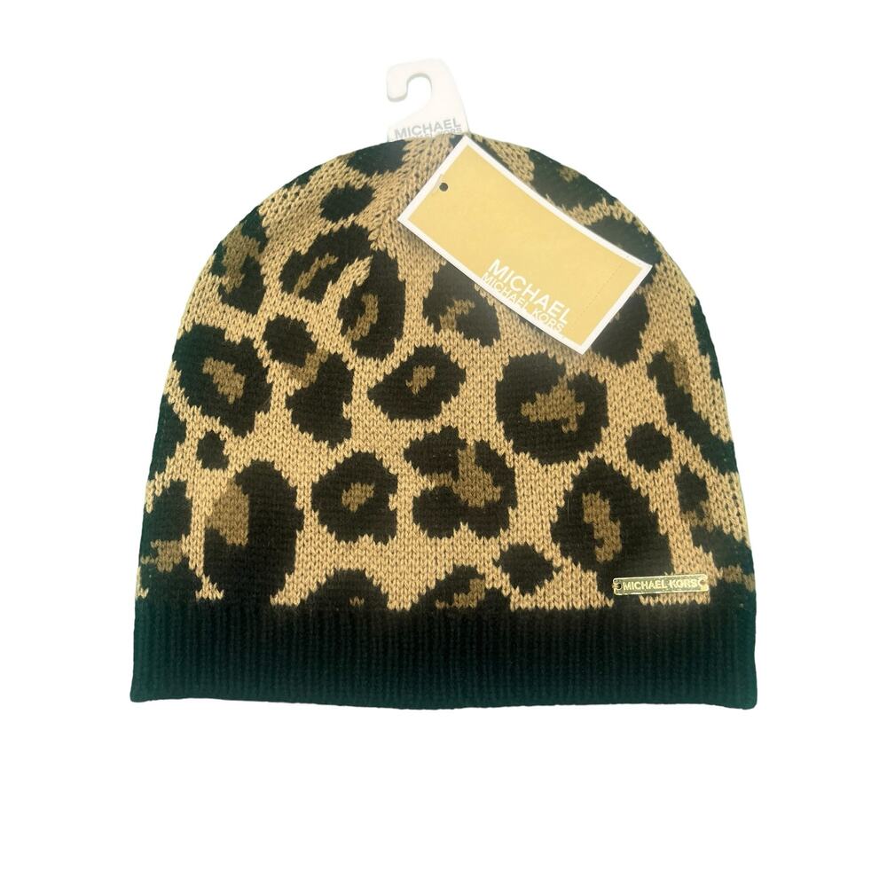 Michael Kors Animal Print Beanie Hat, NWT, one size